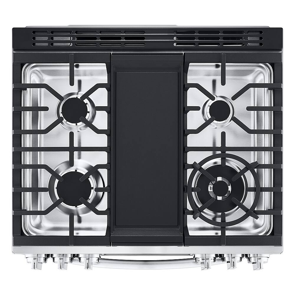 LG - 30-in Wide 6.3 Cu. Ft. Smart Slide-In Gas True Convection Range with 5 Burners, EasyClean and Air Sous-Vide - Stainless Steel
