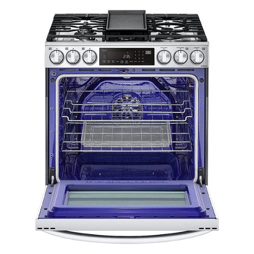 LG - 30-in Wide 6.3 Cu. Ft. Smart Slide-In Gas True Convection Range with 5 Burners, EasyClean and Air Sous-Vide - Stainless Steel