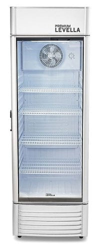 Premium Levella - 26 in. Wide 15.5 cu. ft. 1-Door Commercial Merchandiser Refrigerator Glass-Door Beverage Display Cooler - Silver