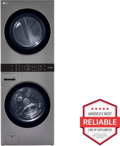 LG - 4.5 Cu. Ft. HE Smart Front Load Washer and 7.4 Cu. Ft. Electric Dryer WashTower with Steam and Built-In Intelligence - Graphite Steel