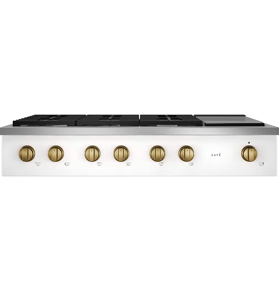Café - 48" Built-In Gas Cooktop with 6 Burners, Customizable - Matte White