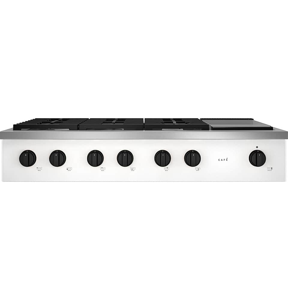 Café - 48" Built-In Gas Cooktop with 6 Burners, Customizable - Matte White