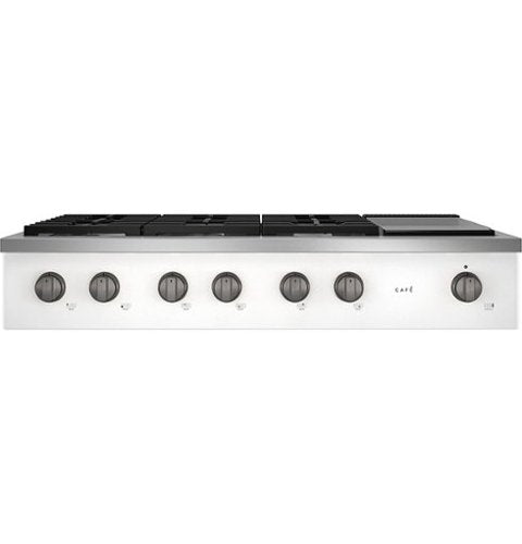 Café - 48" Built-In Gas Cooktop with 6 Burners, Customizable - Matte White