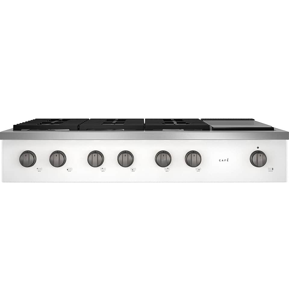 Café - 48" Built-In Gas Cooktop with 6 Burners, Customizable - Matte White