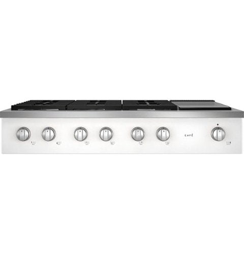 Café - 48" Built-In Gas Cooktop with 6 Burners, Customizable - Matte White