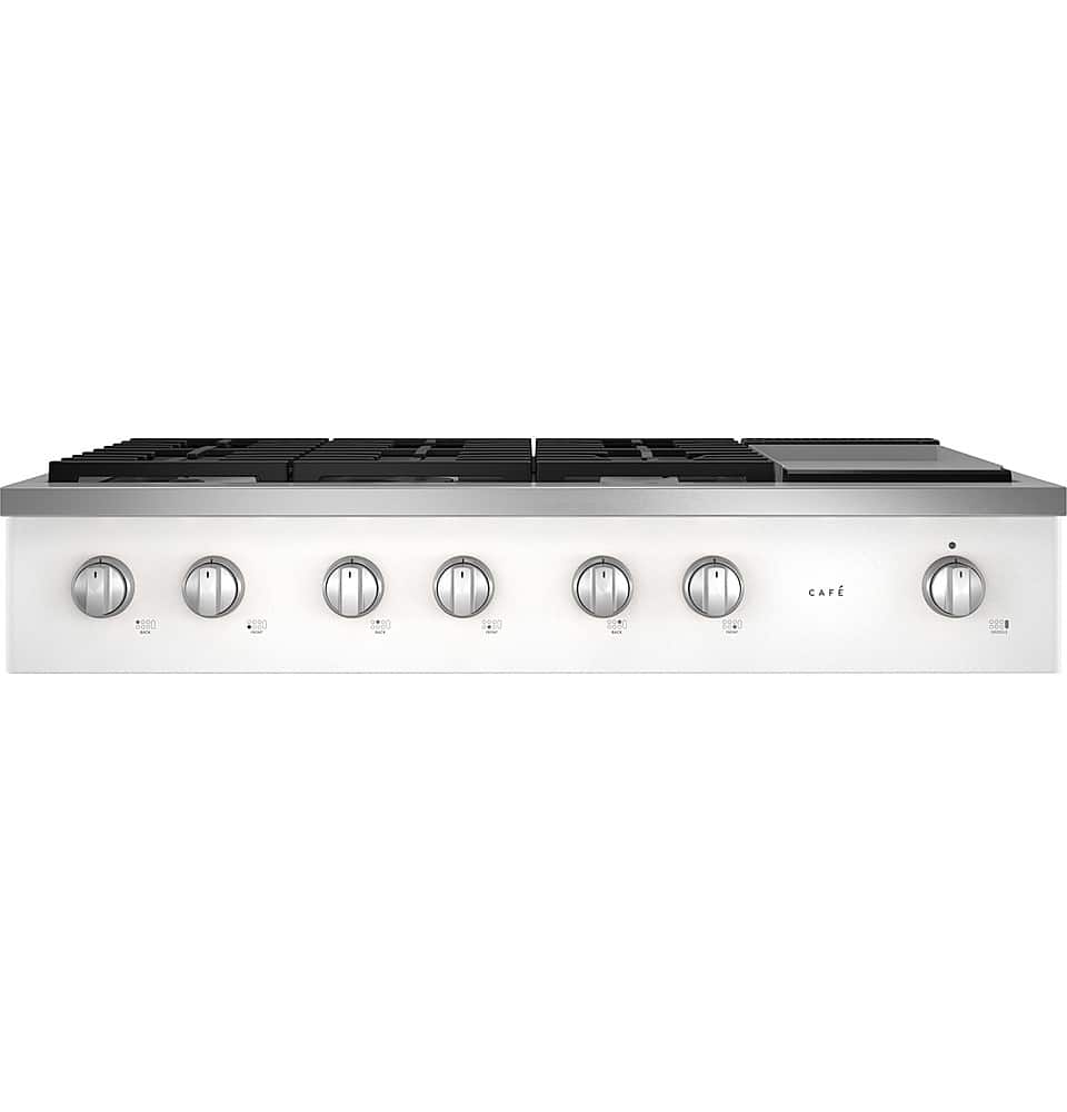 Café - 48" Built-In Gas Cooktop with 6 Burners, Customizable - Matte White