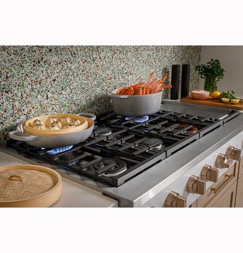 Café - 48" Built-In Gas Cooktop with 6 Burners, Customizable - Matte White