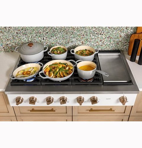 Café - 48" Built-In Gas Cooktop with 6 Burners, Customizable - Matte White