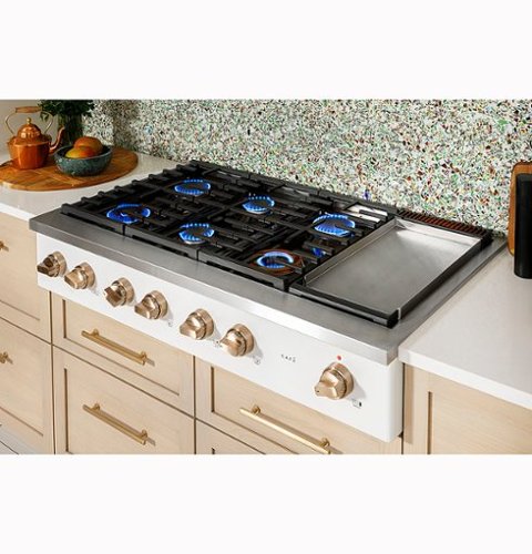 Café - 48" Built-In Gas Cooktop with 6 Burners, Customizable - Matte White