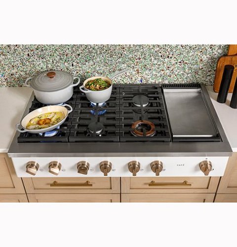 Café - 48" Built-In Gas Cooktop with 6 Burners, Customizable - Matte White
