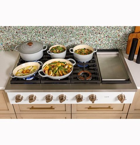 Café - 48" Built-In Gas Cooktop with 6 Burners, Customizable - Matte White