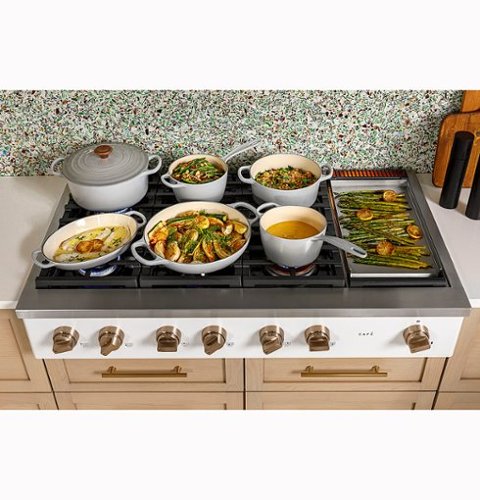 Café - 48" Built-In Gas Cooktop with 6 Burners, Customizable - Matte White