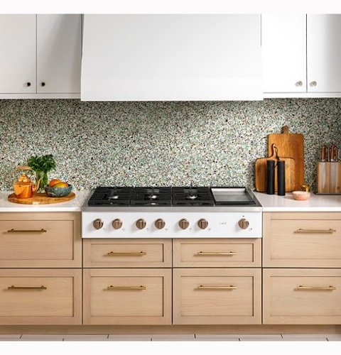 Café - 48" Built-In Gas Cooktop with 6 Burners, Customizable - Matte White