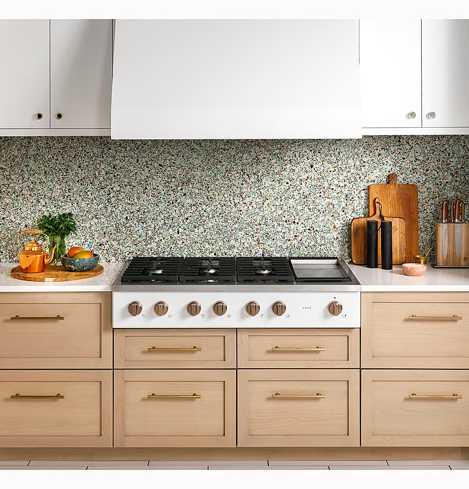 Café - 48" Built-In Gas Cooktop with 6 Burners, Customizable - Matte White