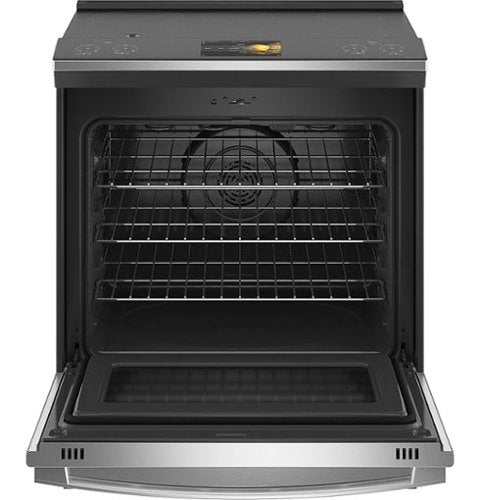 GE Profile - 30 in. Wide 5 Elements 5.3 Cu. Ft. Slide-In Electric Induction True Convection Range with No Preheat Air Fry and Wi-Fi - Stainless Steel