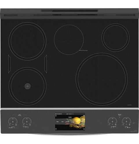 GE Profile - 30 in. Wide 5 Elements 5.3 Cu. Ft. Slide-In Electric Induction True Convection Range with No Preheat Air Fry and Wi-Fi - Stainless Steel