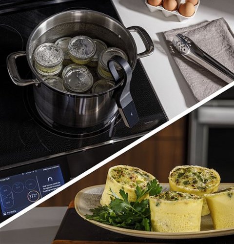 GE Profile - 30 in. Wide 5 Elements 5.3 Cu. Ft. Slide-In Electric Induction True Convection Range with No Preheat Air Fry and Wi-Fi - Stainless Steel