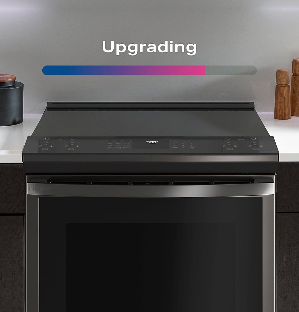 GE Profile - 30 in. Wide 5 Elements 5.3 Cu. Ft. Slide-In Electric Induction True Convection Range with No Preheat Air Fry and Wi-Fi - Stainless Steel