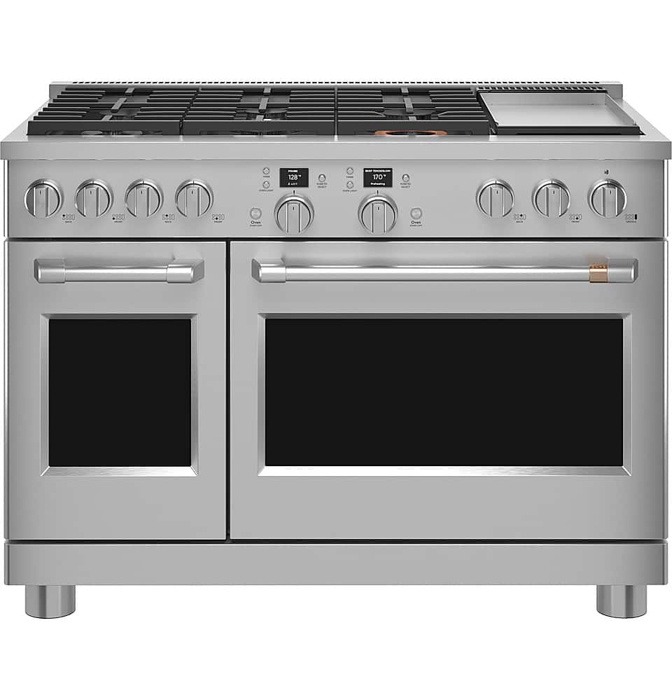 Café - 48 in. Wide 6 Burners 8.25 Cu. Ft. Freestanding Double Oven Dual Fuel True Convection Range, Customizable - Stainless Steel