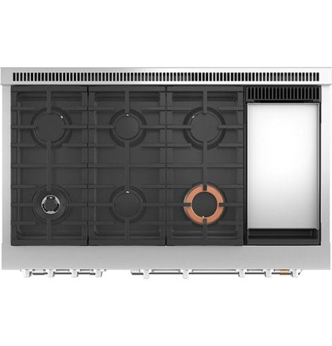 Café - 48 in. Wide 6 Burners 8.25 Cu. Ft. Freestanding Double Oven Dual Fuel True Convection Range, Customizable - Stainless Steel