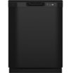 GE - 24" Front Control Built-In Plastic Tub Dishwasher with Extra Heavy Duty Wash Cycle and 60dBA - Black