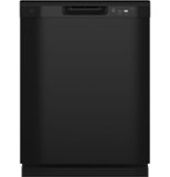 GE - 24" Front Control Built-In Plastic Tub Dishwasher with Extra Heavy Duty Wash Cycle and 60dBA - Black