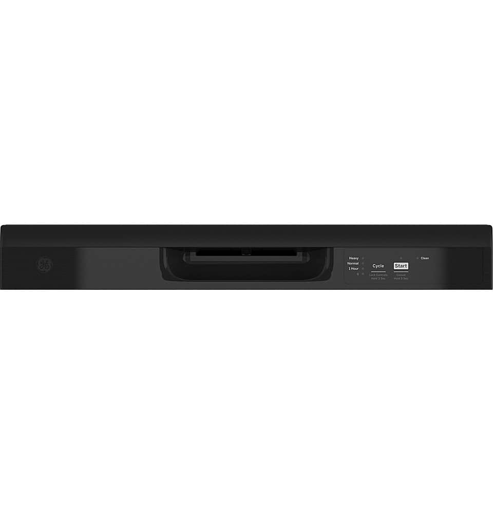 GE - 24" Front Control Built-In Plastic Tub Dishwasher with Extra Heavy Duty Wash Cycle and 60dBA - Black
