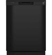 Hotpoint - 24" Front Control Built-In Plastic Tub Dishwasher with Water Leak Sensor and 60dBA - Black