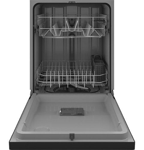 Hotpoint - 24" Front Control Built-In Plastic Tub Dishwasher with Water Leak Sensor and 60dBA - Black