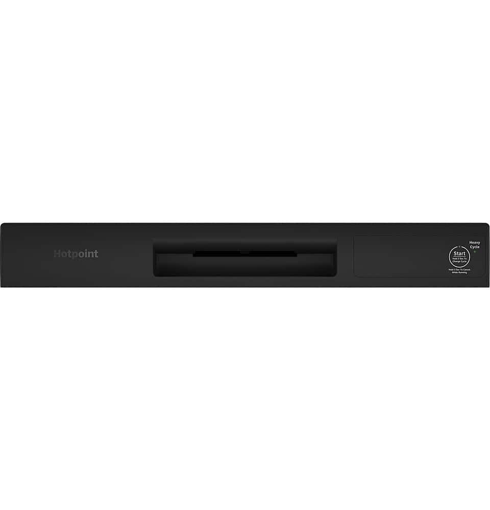 Hotpoint - 24" Front Control Built-In Plastic Tub Dishwasher with Water Leak Sensor and 60dBA - Black