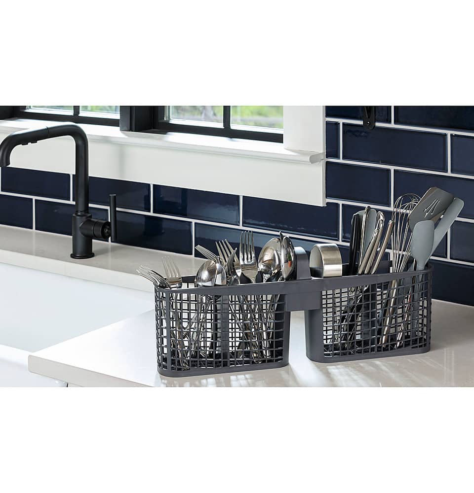 Hotpoint - 24" Front Control Built-In Plastic Tub Dishwasher with Water Leak Sensor and 60dBA - Black