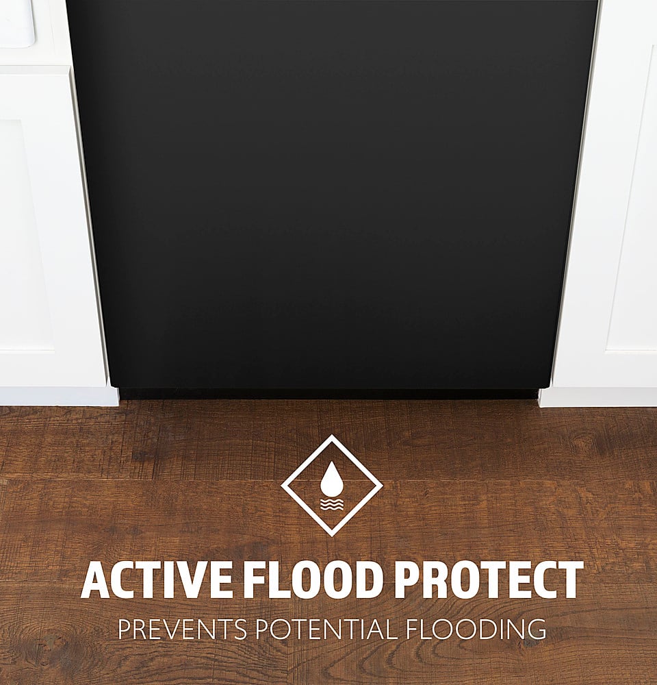 Hotpoint - 24" Front Control Built-In Plastic Tub Dishwasher with Water Leak Sensor and 60dBA - Black
