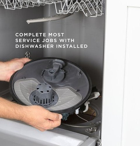 Hotpoint - 24" Front Control Built-In Plastic Tub Dishwasher with Water Leak Sensor and 60dBA - Black