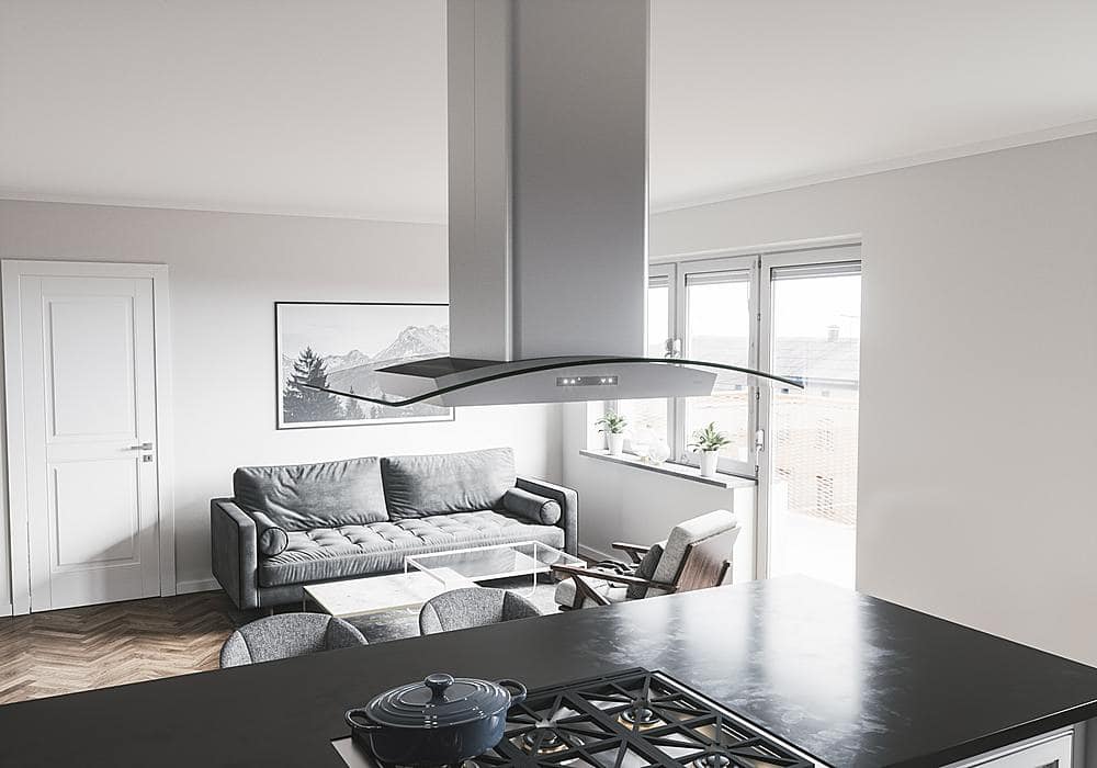 Zephyr - 36 inches - Convertible - Island Range Hood - Stainless Steel
