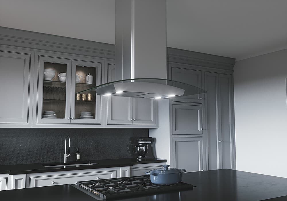 Zephyr - 36 inches - Convertible - Island Range Hood - Stainless Steel