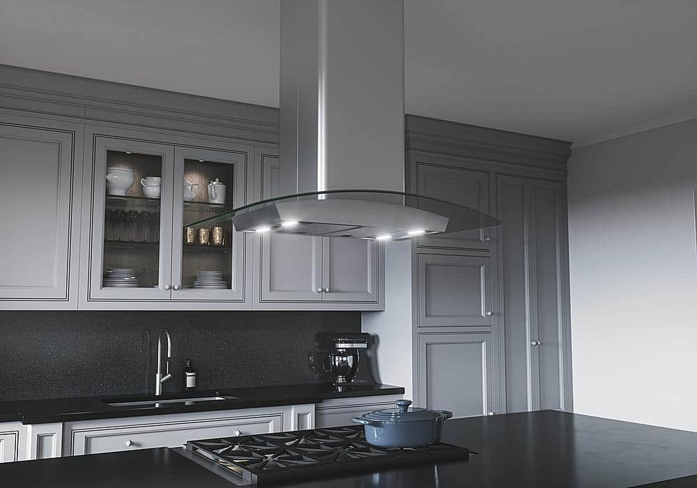 Zephyr - 36 inches - Convertible - Island Range Hood - Stainless Steel