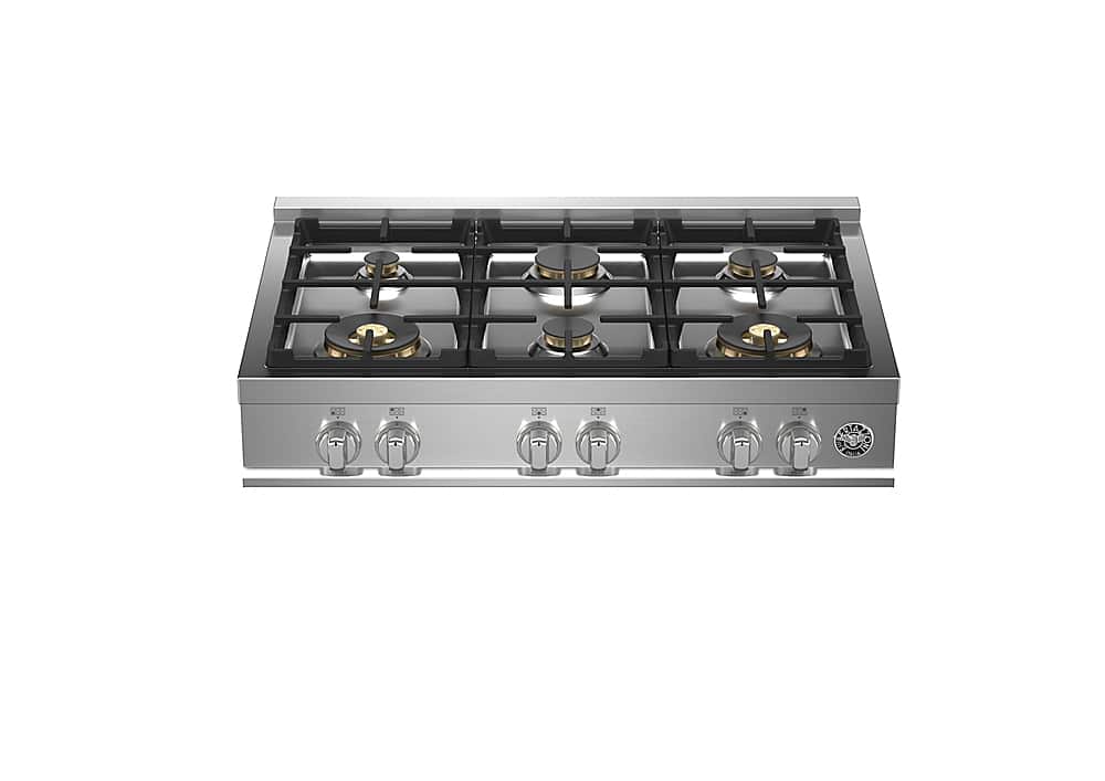 Bertazzoni - 36 in. Wide 6 Burner Master Series Gas Rangetop - Stainless Steel