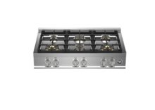 Bertazzoni - 36 in. Wide 6 Burner Master Series Gas Rangetop - Stainless Steel