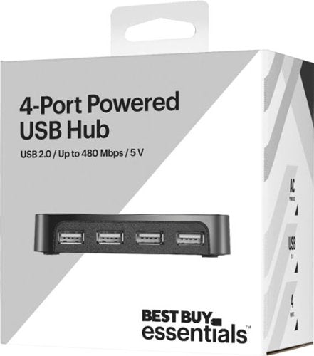Best Buy essentials™ - 4-Port USB 2.0 Hub - Black