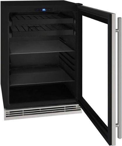 U-Line - 85-bottle or 105-can or 16-750ml Wine Bottle Capacity Beverage Center with Convection Cooling System - Stainless Steel