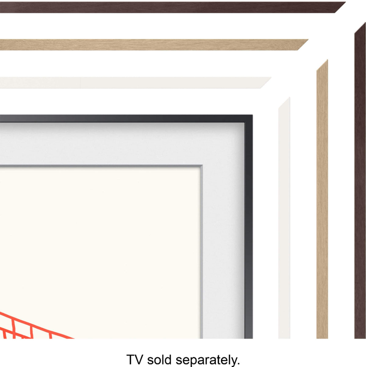 Samsung - 43” The Frame Customizable Bezel - Modern White