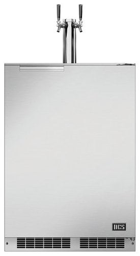 DCS - 24" 5.7 Cu. Ft. Dual Tap Outdoor Beer Dispenser - Brushed Stainless Steel