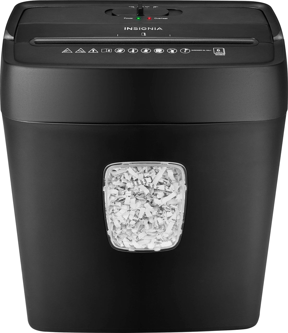 Insignia™ - 6-Sheet Crosscut Shredder - Black