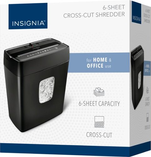 Insignia™ - 6-Sheet Crosscut Shredder - Black