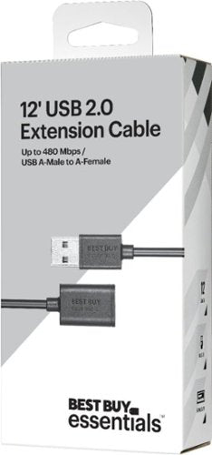 Best Buy essentials™ - 12' USB 2.0 A-Male to A-Female Extension Cable - Black