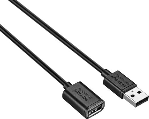 Best Buy essentials™ - 12' USB 2.0 A-Male to A-Female Extension Cable - Black