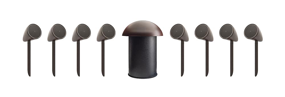 MartinLogan - Outdoor Living Foundation Series, 8.1 All-Weather Speaker System with 8" Subwoofer, 8ohm Compatible - Dark Bronze