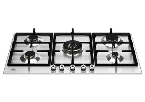 Bertazzoni - 36 in. Wide 5 Burner Professional Series Front Control Gas Cooktop - Stainless Steel