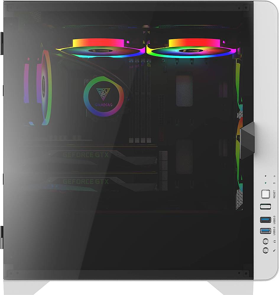 GAMDIAS - Mars E2 Micro ATX Mini-Tower Case - White
