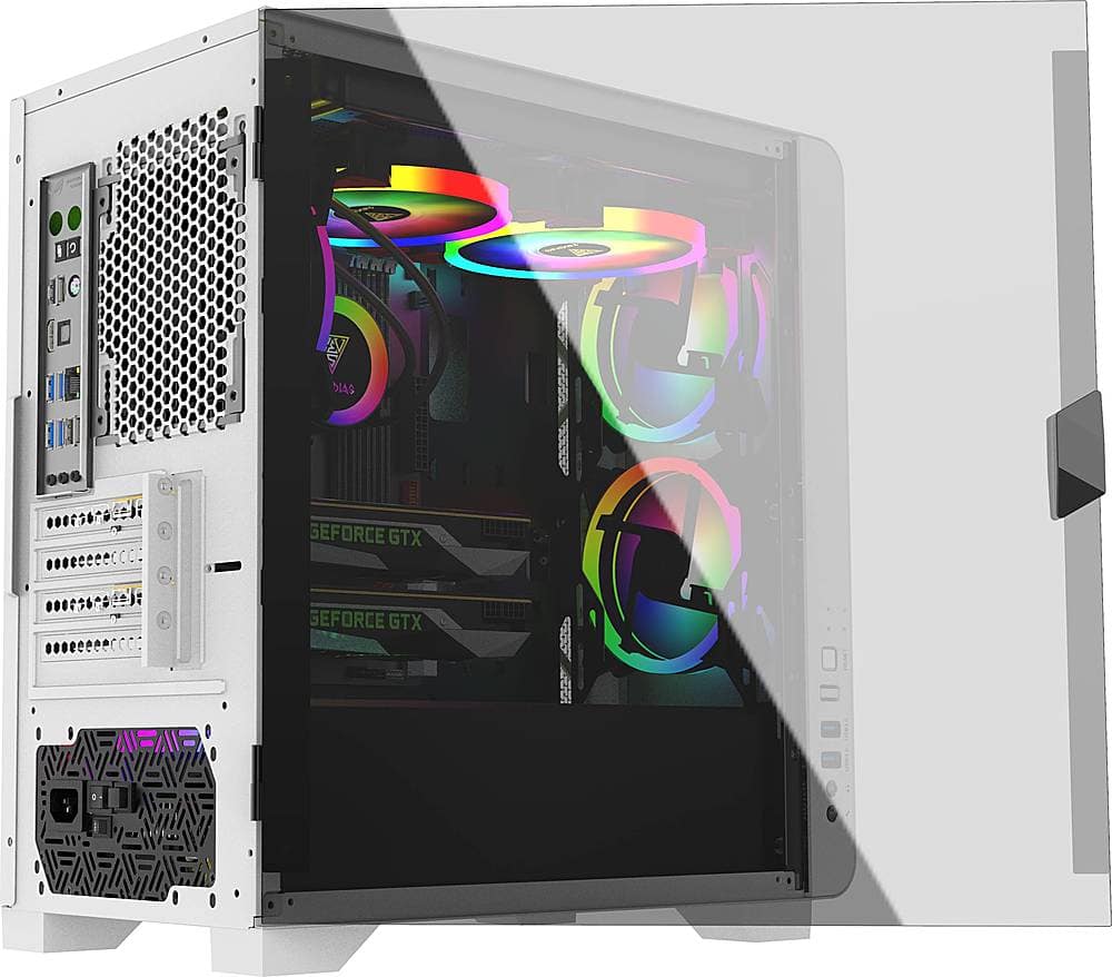 GAMDIAS - Mars E2 Micro ATX Mini-Tower Case - White